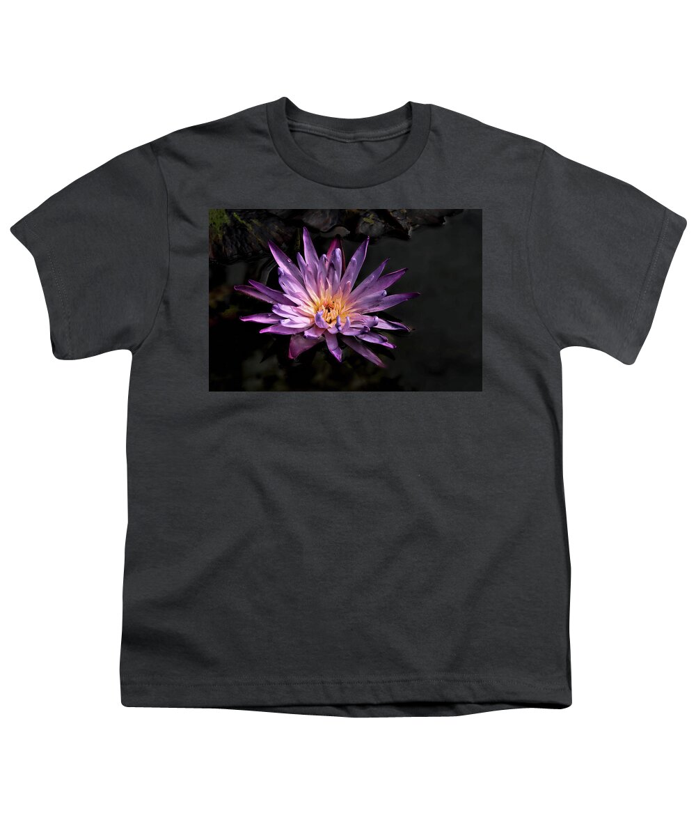 Flowers Youth T-Shirt featuring the photograph Purple Waterlily by Minnie Gallman