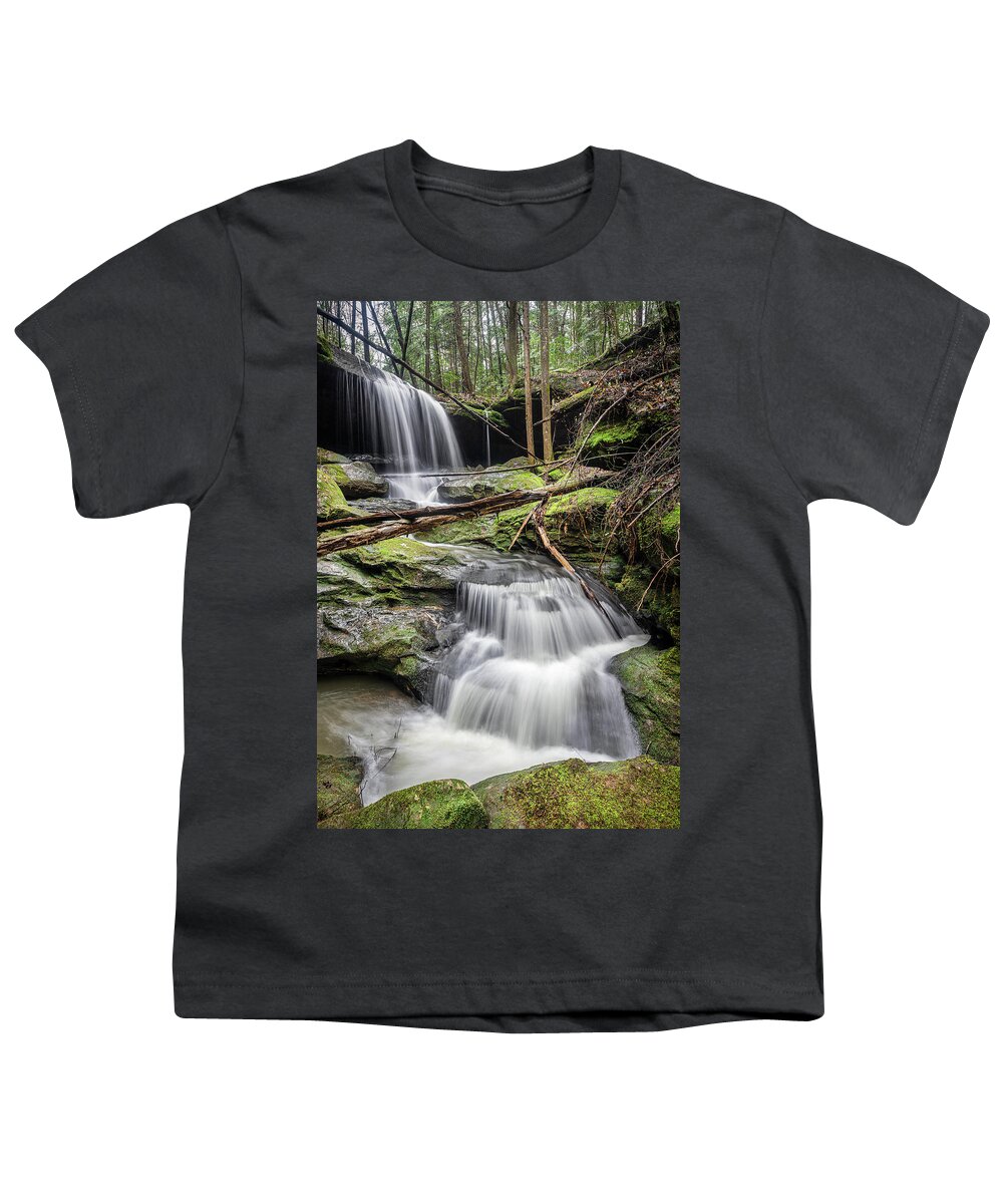 Wolfpen Falls Youth T-Shirt featuring the photograph Wolfpen Falls In Bankhead National Forest by Jordan Hill