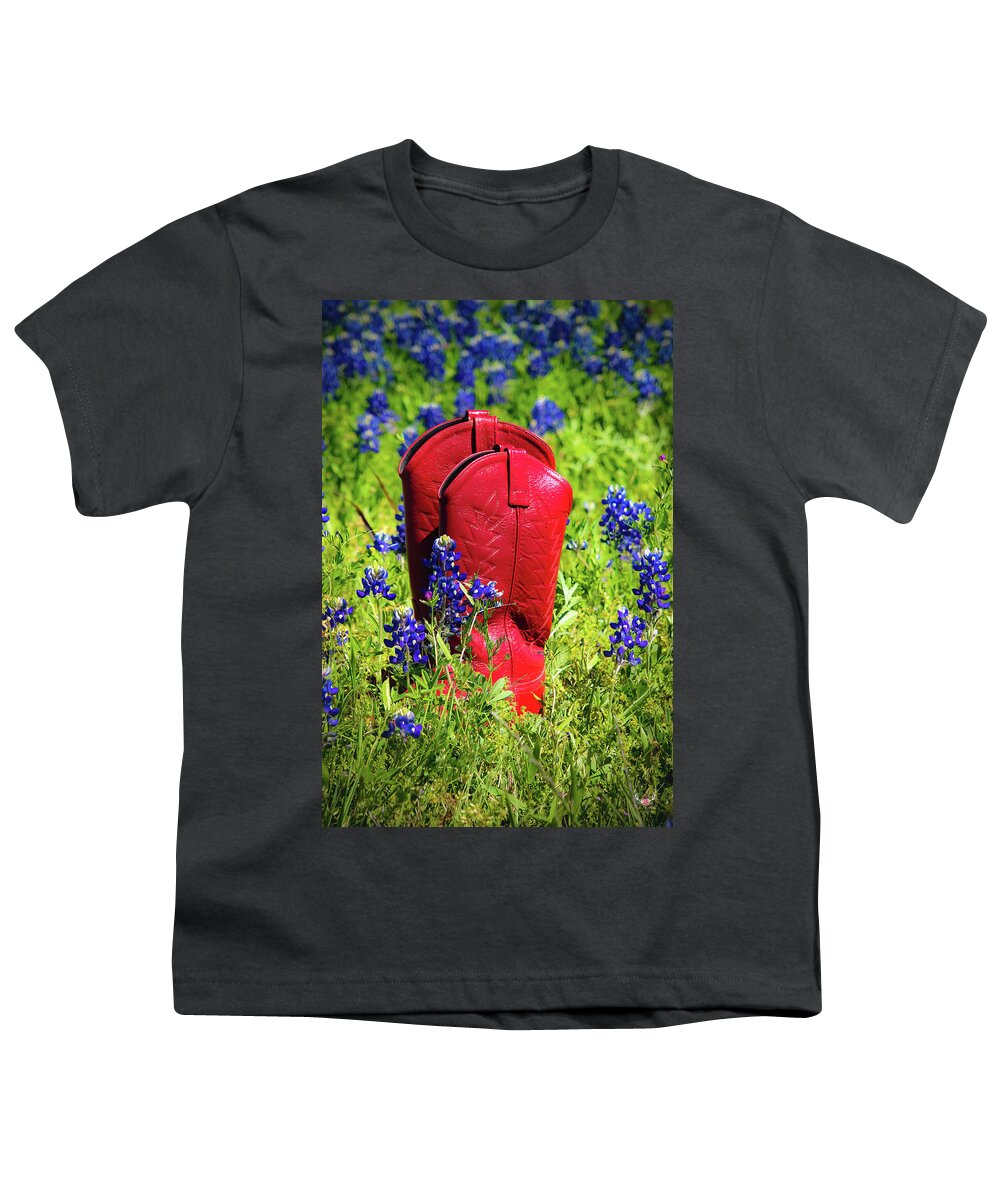 Boots Youth T-Shirt featuring the photograph Red Boots by Pam Rendall