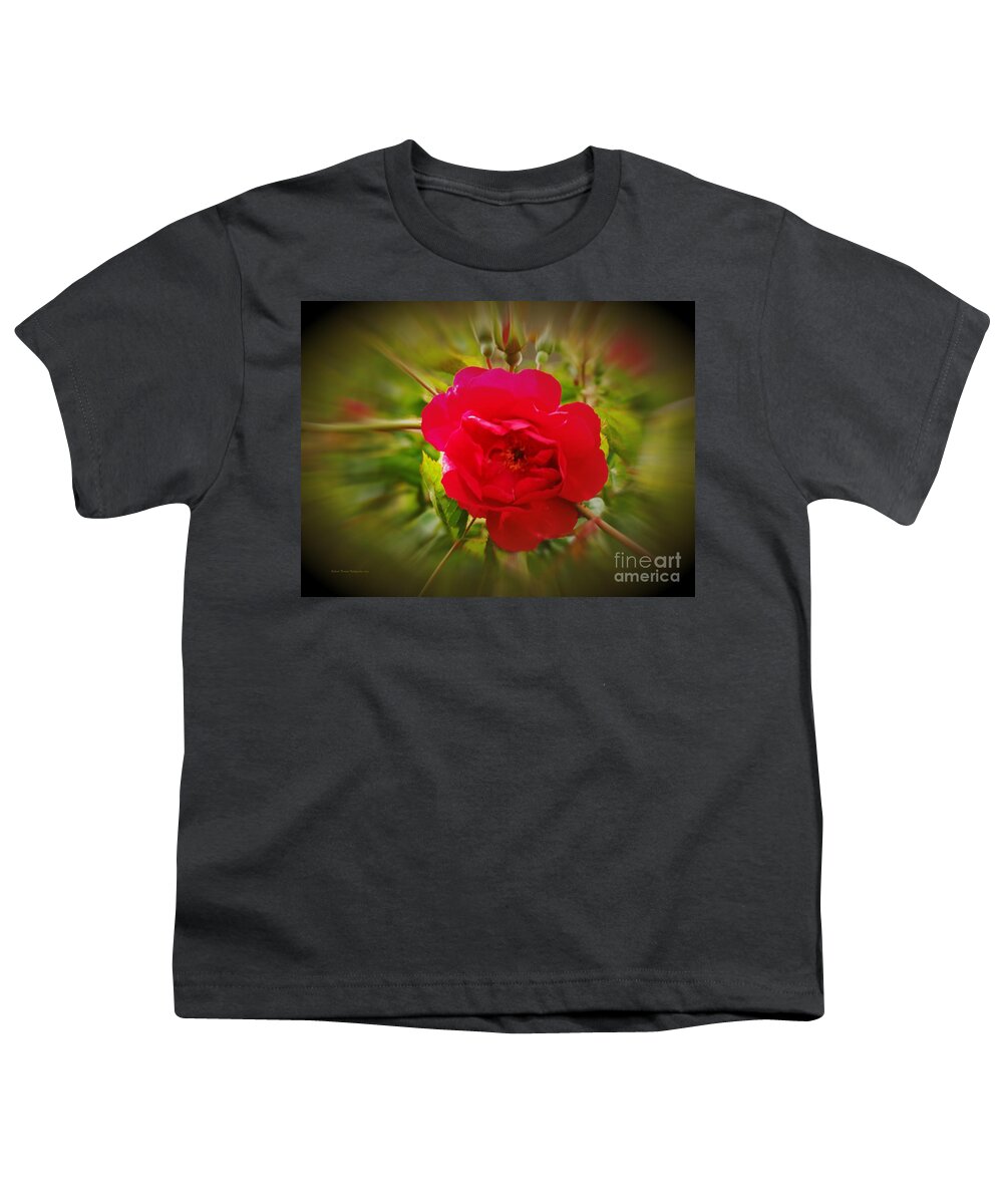 Macro Youth T-Shirt featuring the photograph Red Climbing Rose by Richard Thomas