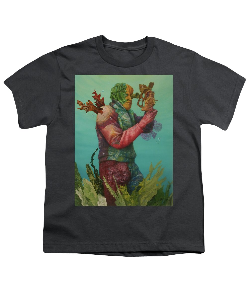 Ocean Youth T-Shirt featuring the painting Reef Sighting by Marguerite Chadwick-Juner