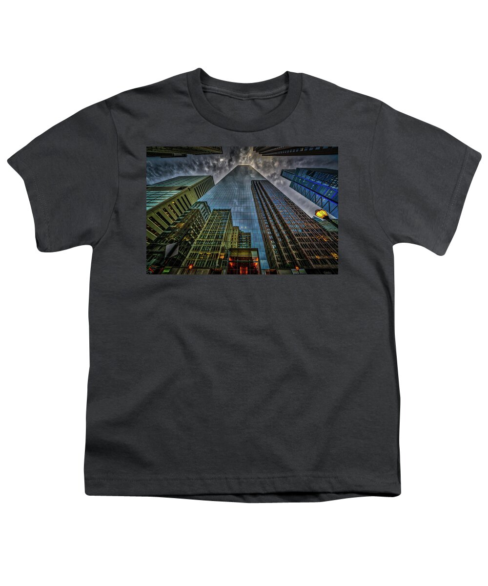 Cityscape Photography Youth T-Shirt featuring the photograph Reflections 2.0 by Darrell DeRosia