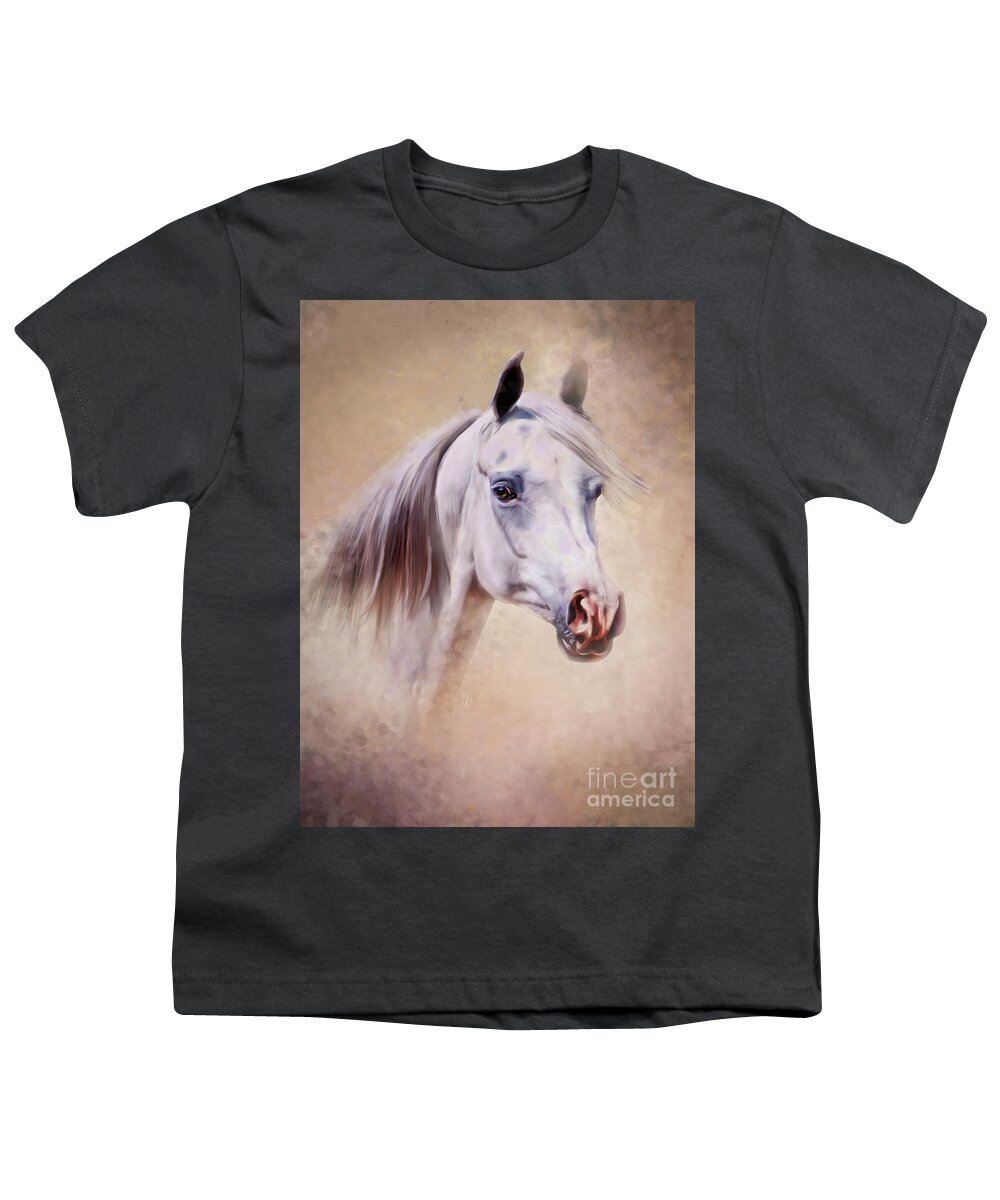 Horse Youth T-Shirt featuring the painting Regal Arabian Horse by Michelle Wrighton