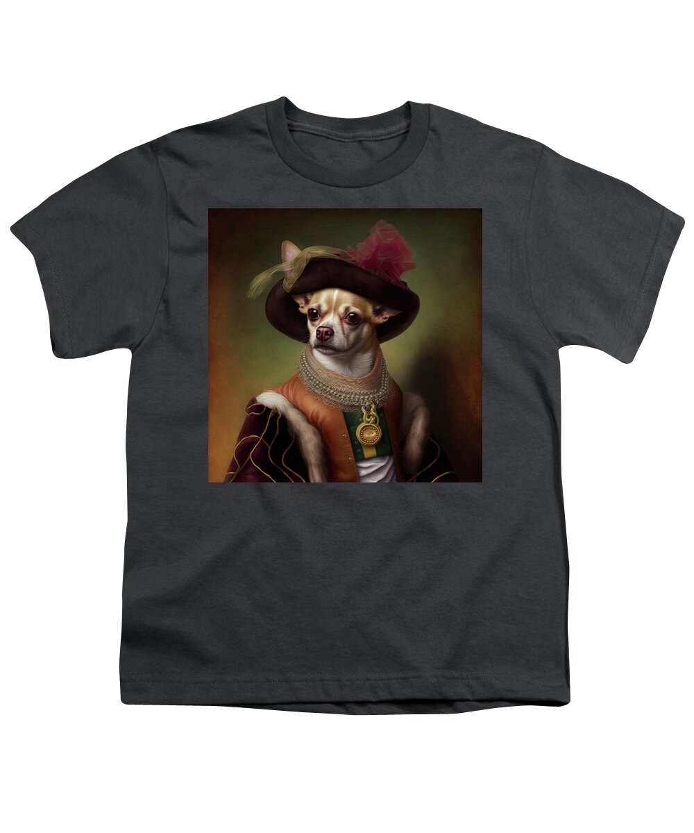 Gucci Youth T-Shirt featuring the painting Rembrandt painting of Chihuahua by Vincent Monozlay