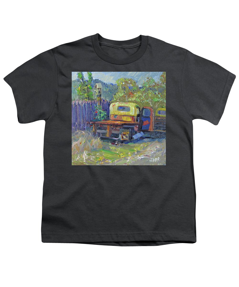 Antique Truck Youth T-Shirt featuring the painting Retired by John McCormick