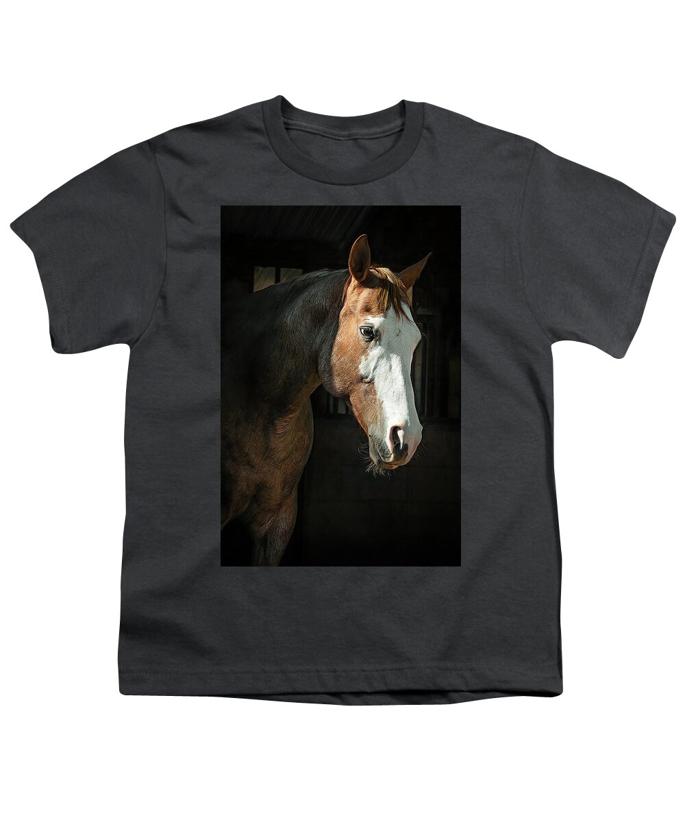 Horse Youth T-Shirt featuring the digital art River by Sandra Nesbit
