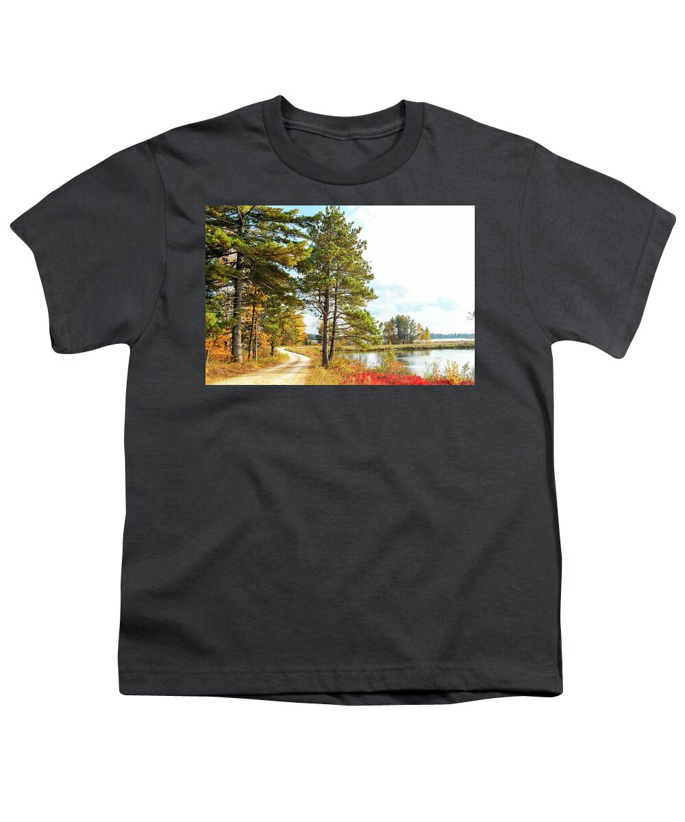 Seney National Wildlife Refuge Youth T-Shirt featuring the photograph Road Through the Wildlife Refuge by Robert Carter