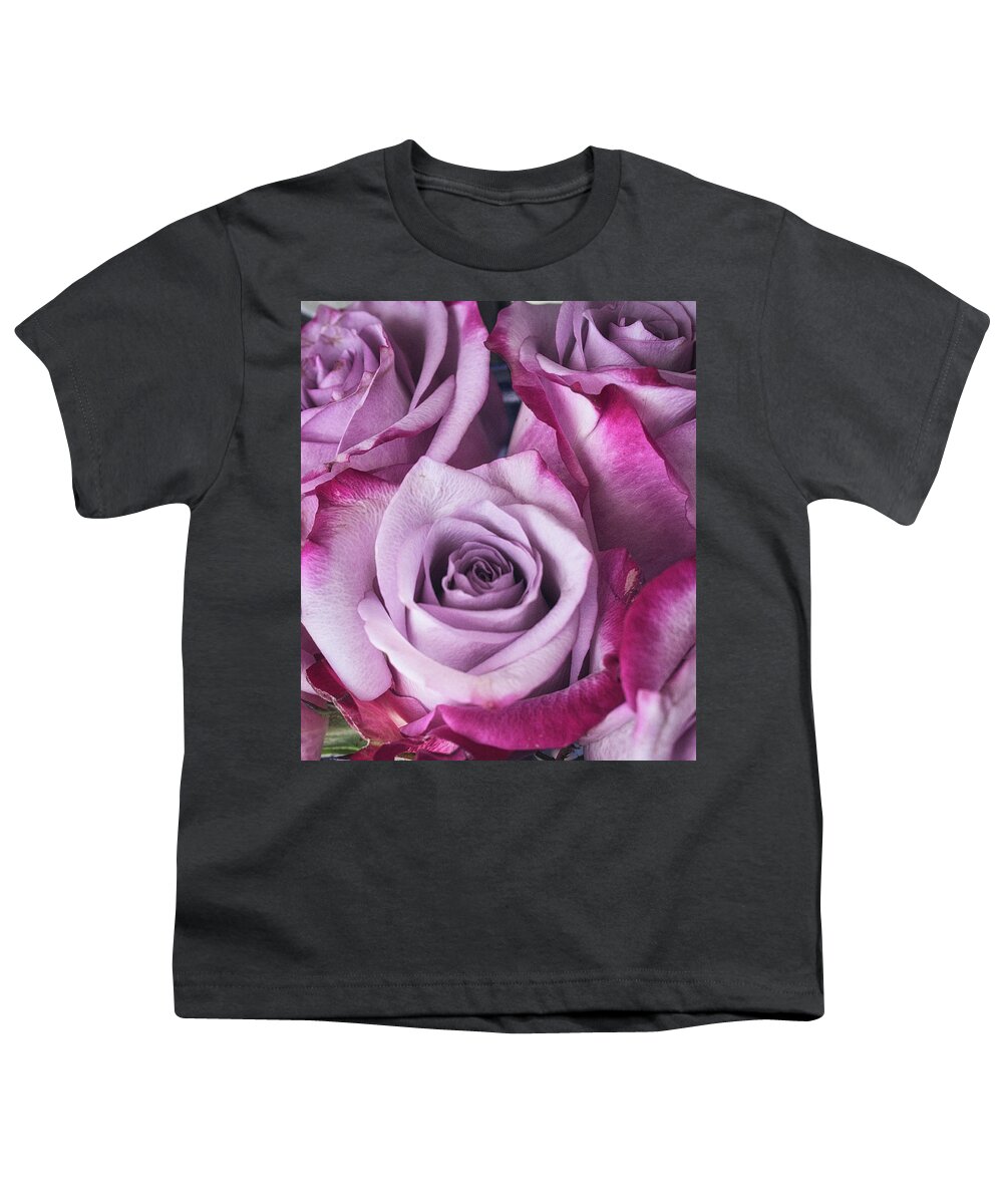Rose Youth T-Shirt featuring the photograph Lavender Rose Bouquet by Portia Olaughlin