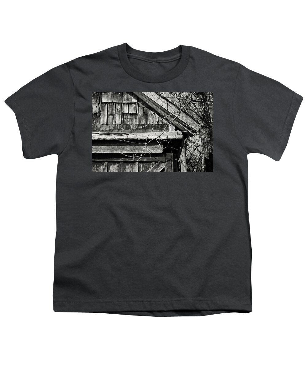 Barn Youth T-Shirt featuring the photograph Rustic Old Shed - Gould City, Michigan USA - by Edward Shotwell