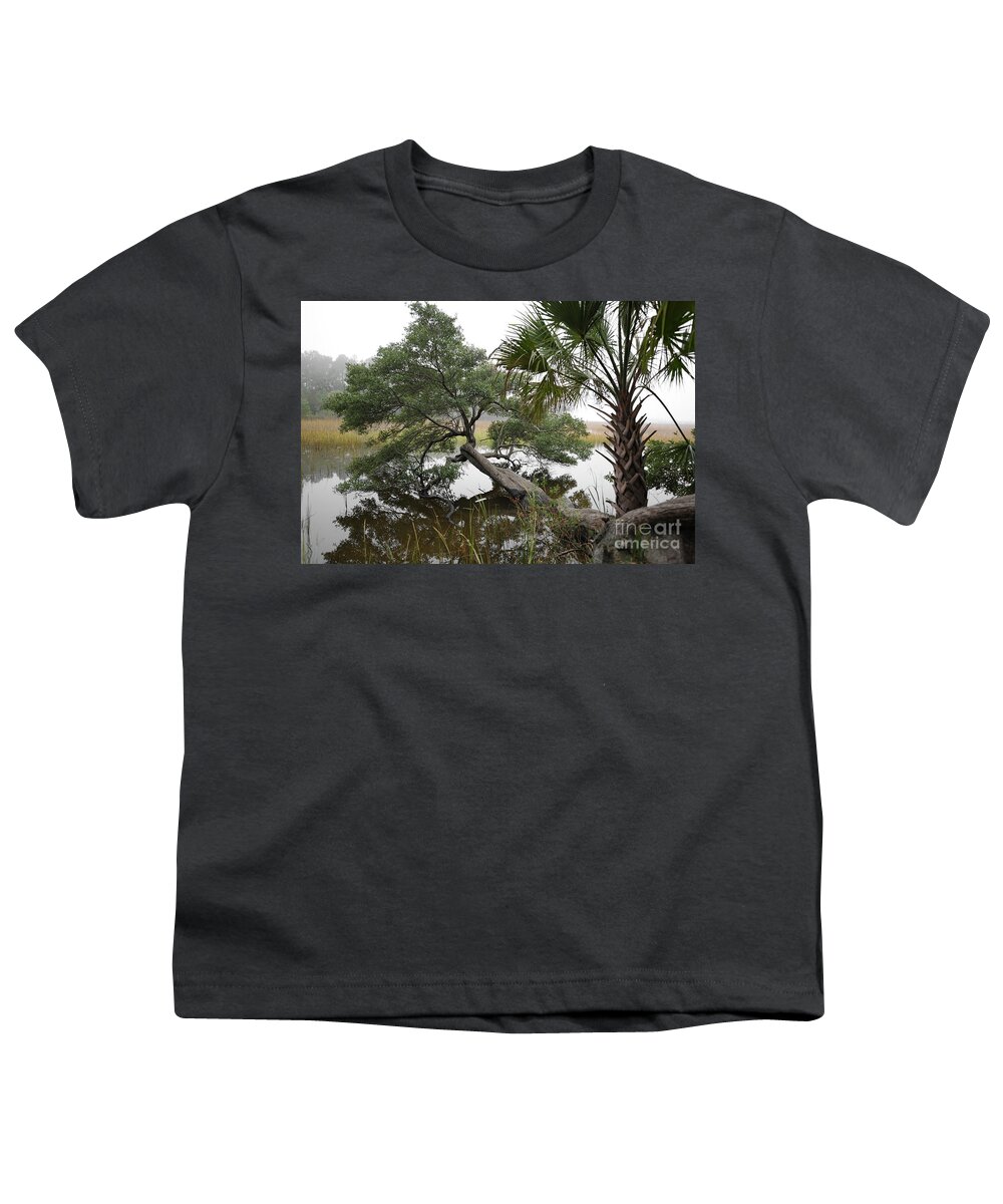 Rivertowne On The Wando Youth T-Shirt featuring the photograph Salt Marsh Stretch by Dale Powell