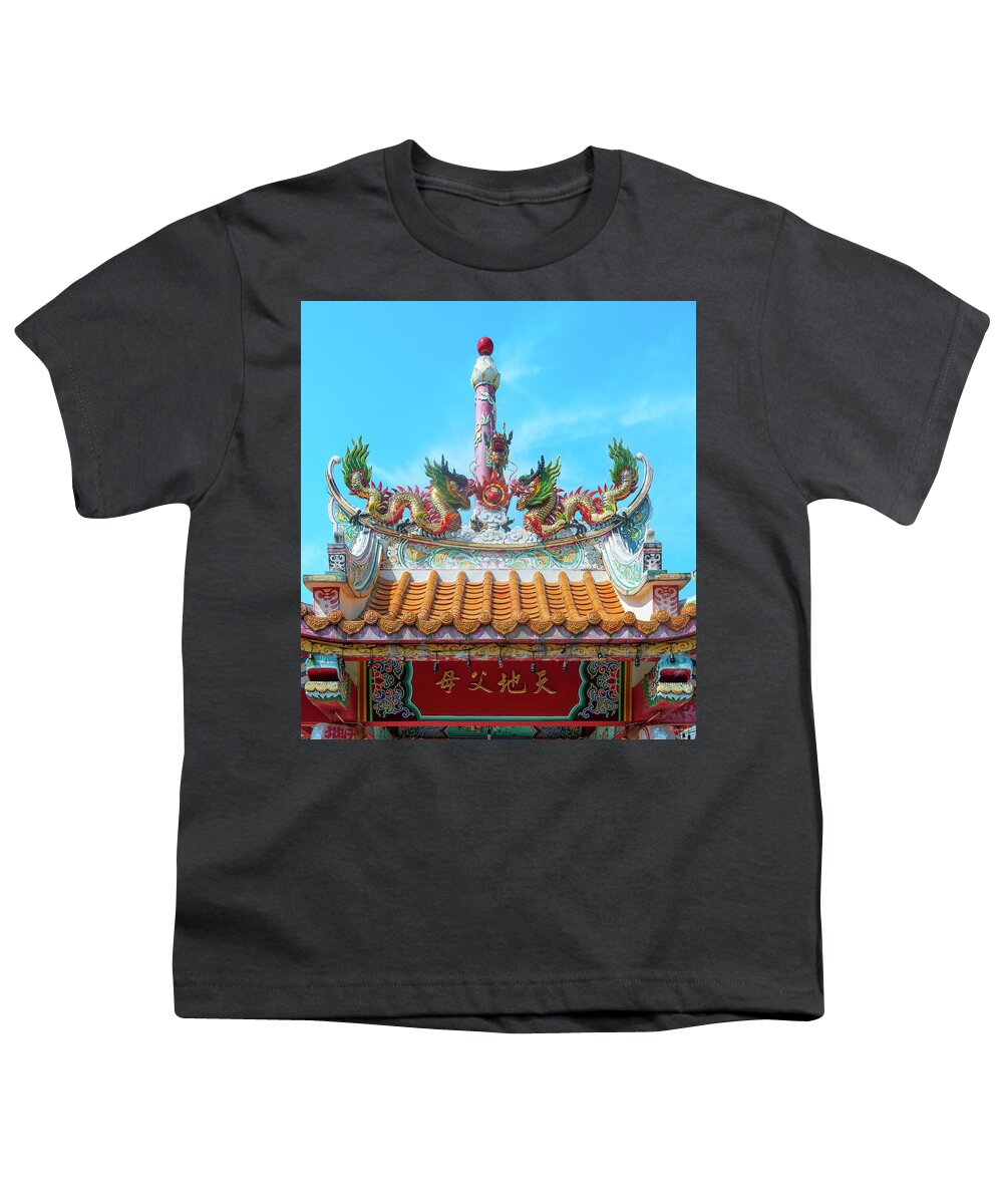 Scenic Youth T-Shirt featuring the photograph San Jao Wat Chaeng Shrine Small Shrine Dragon Roof DTHNR0339 by Gerry Gantt