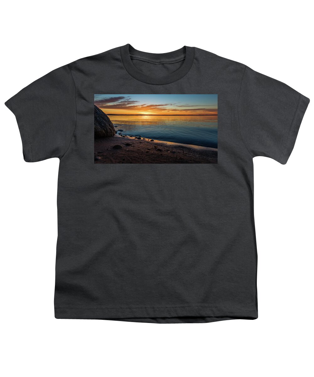 Shoreline Youth T-Shirt featuring the photograph Serene Sunrise by Joe Holley