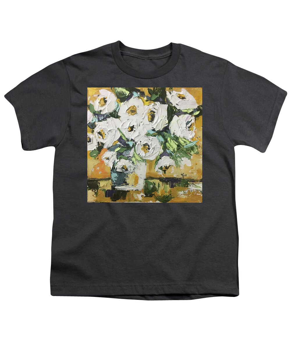 Roses Youth T-Shirt featuring the painting Shabby Roses 3 by Roxy Rich
