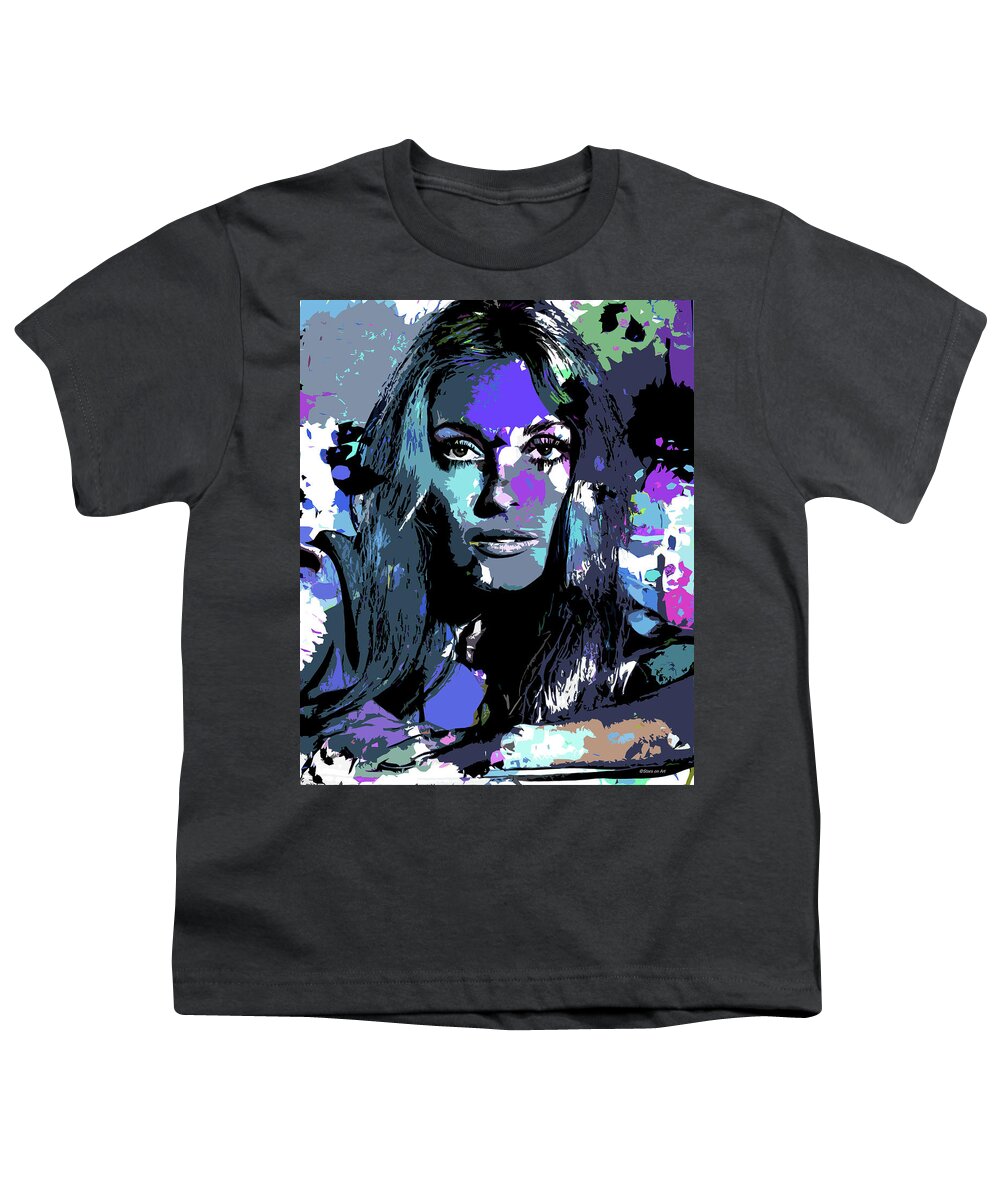 Sharon Youth T-Shirt featuring the digital art Sharon Tate psychedelic portrait by Movie World Posters