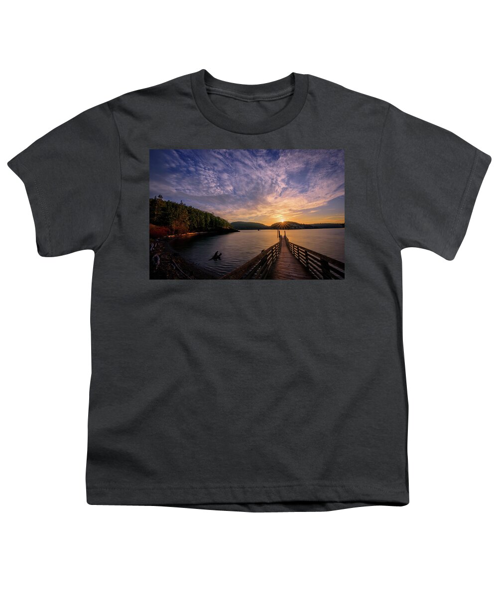 Rosario Beach Youth T-Shirt featuring the photograph Sharpe Cove Sunrise by Dan Mihai