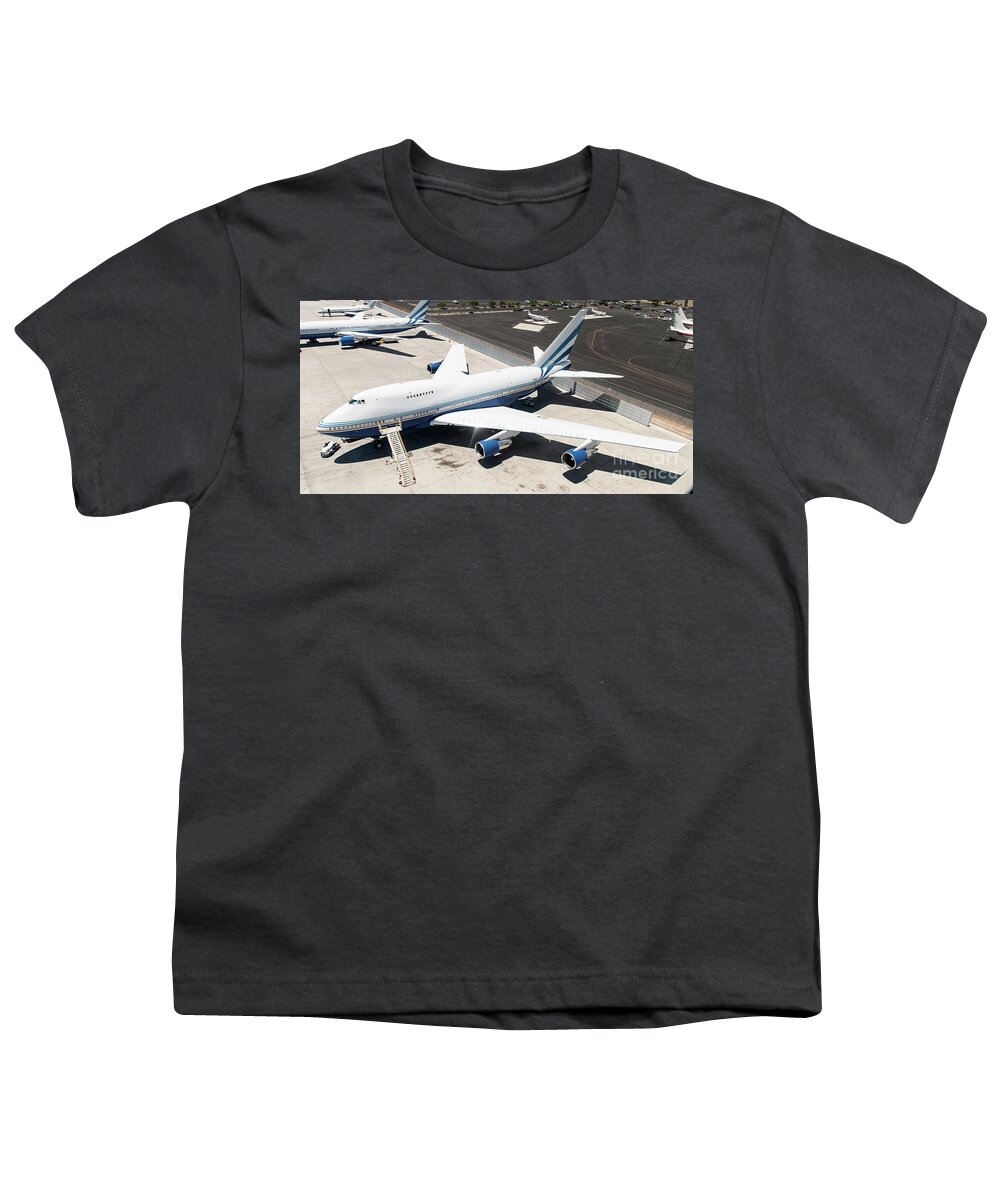 Sheldon Adelson Youth T-Shirt featuring the photograph Sheldon Adelson's Jet Planes at McCarran International Airport in Las Vegas Nevada by David Oppenheimer