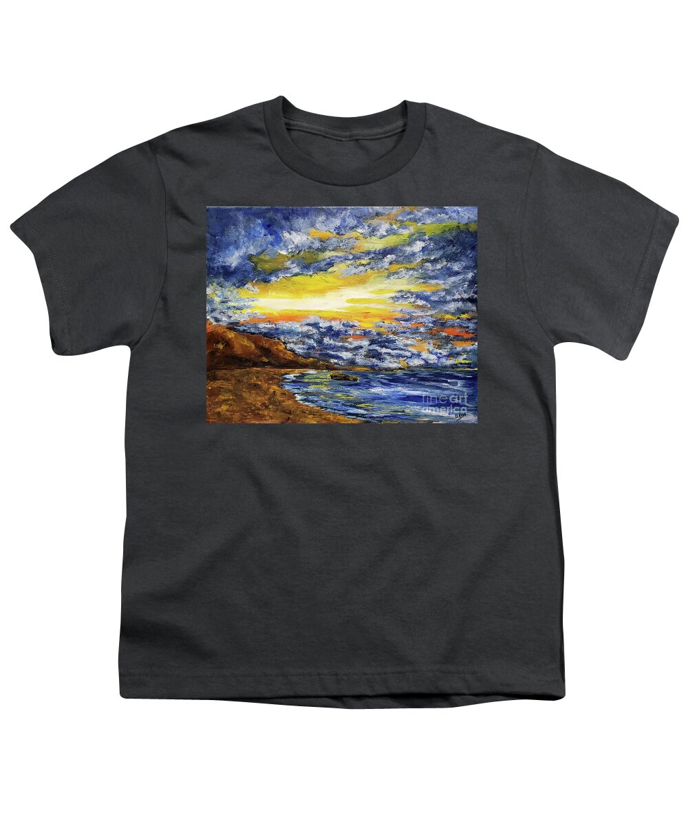 Acrylic Youth T-Shirt featuring the painting Shine on Through by Eileen Kelly