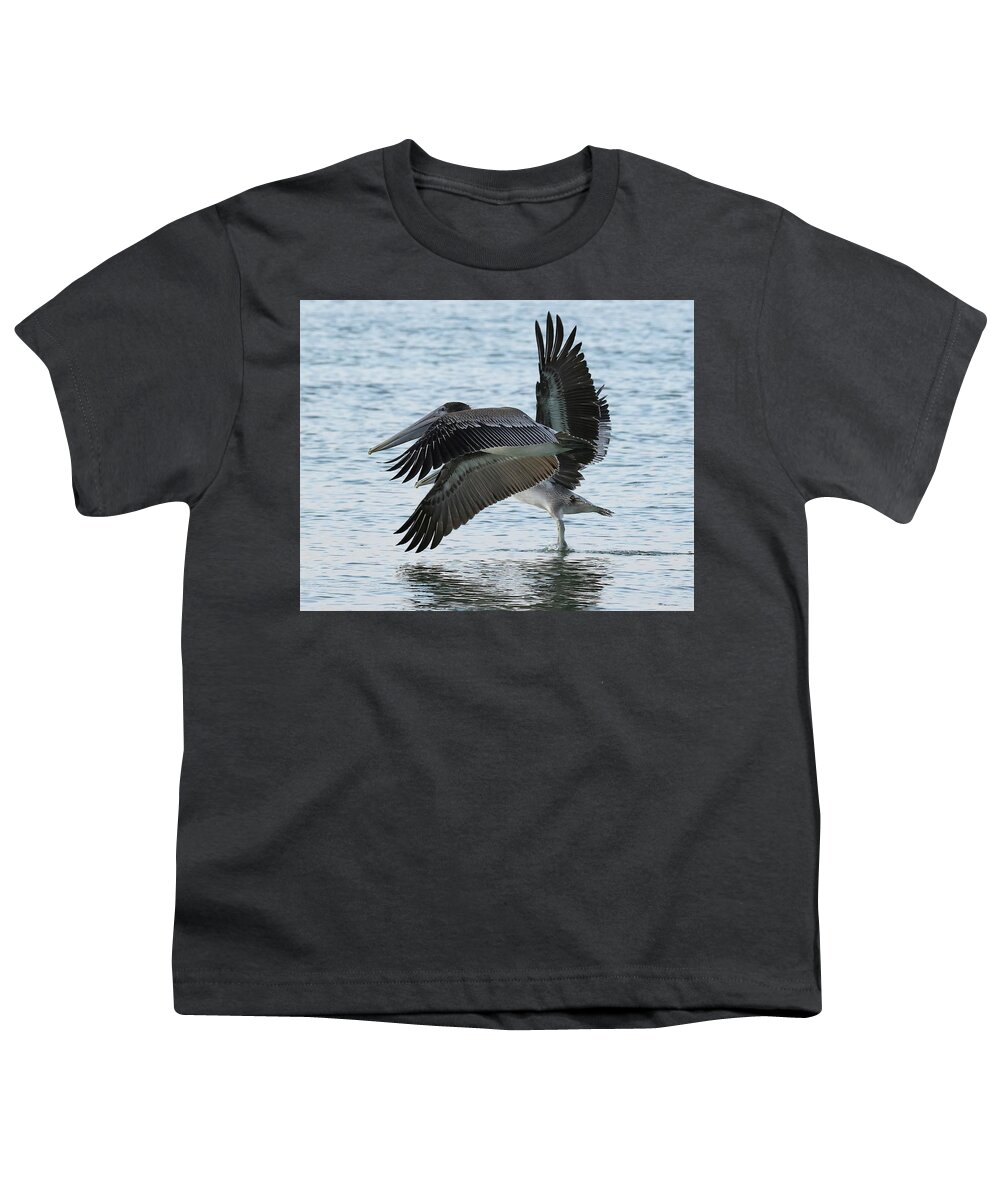 Pelicans Youth T-Shirt featuring the photograph Side by Side by Mingming Jiang