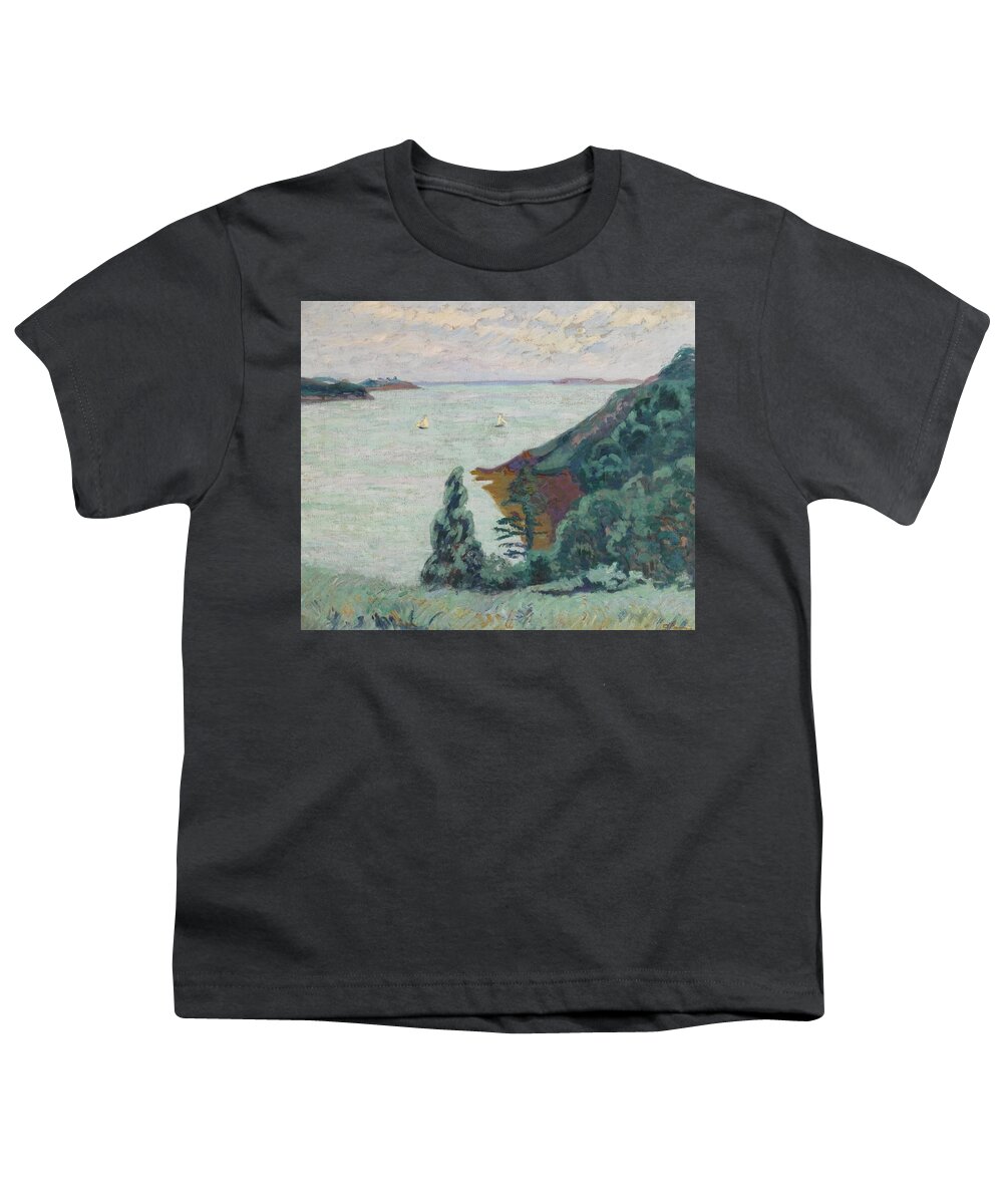Cityscape Youth T-Shirt featuring the painting signed Guillaumin titled on the reverse oil on canv by Celestial Images