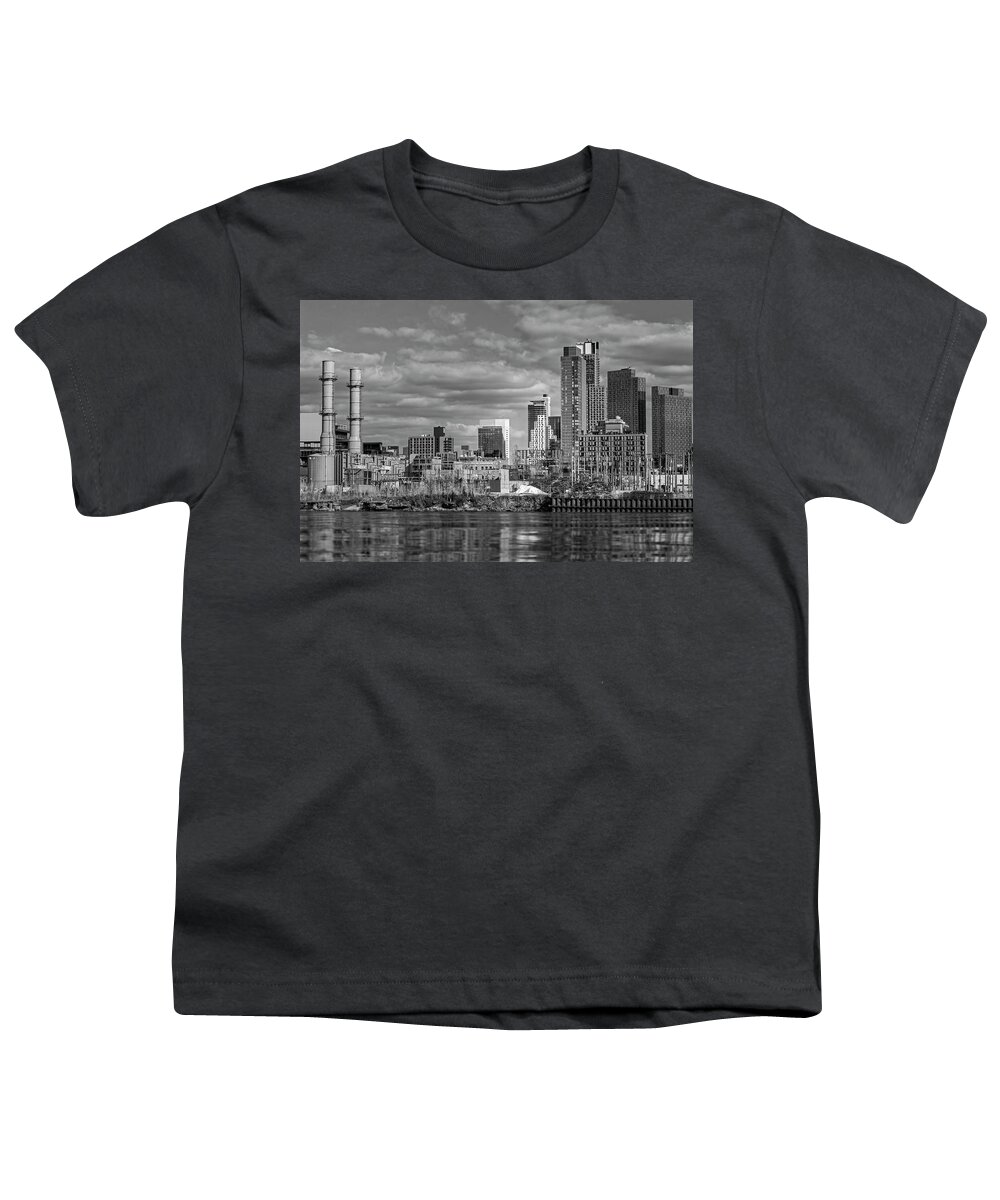 Silvercup Studios Youth T-Shirt featuring the photograph Silvercup Studios BW by Susan Candelario