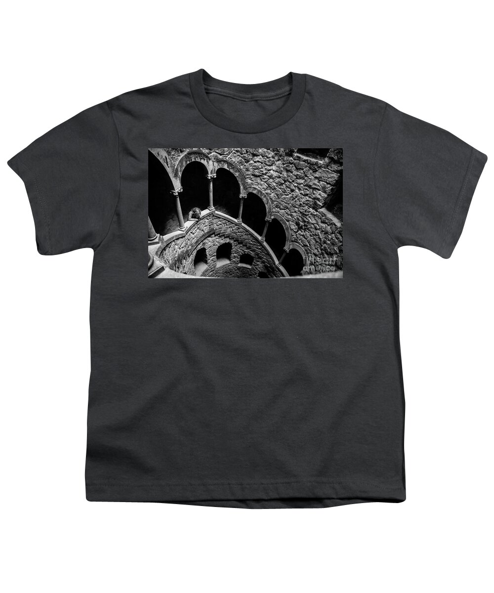 Black And White Youth T-Shirt featuring the photograph Sintra Tower by Naomi Maya