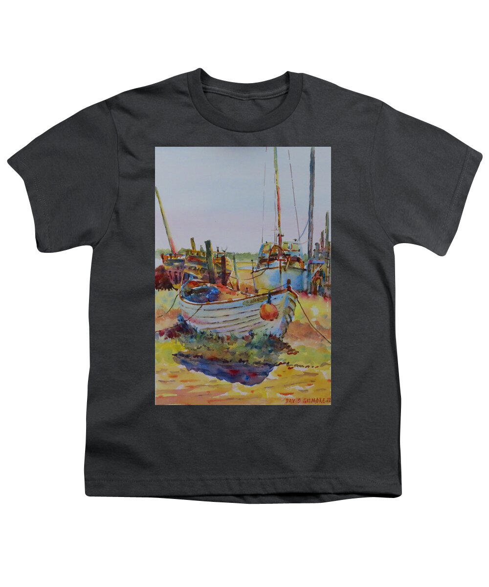 Summer Youth T-Shirt featuring the painting Skippool Creek-G.Berry #87 by David Gilmore