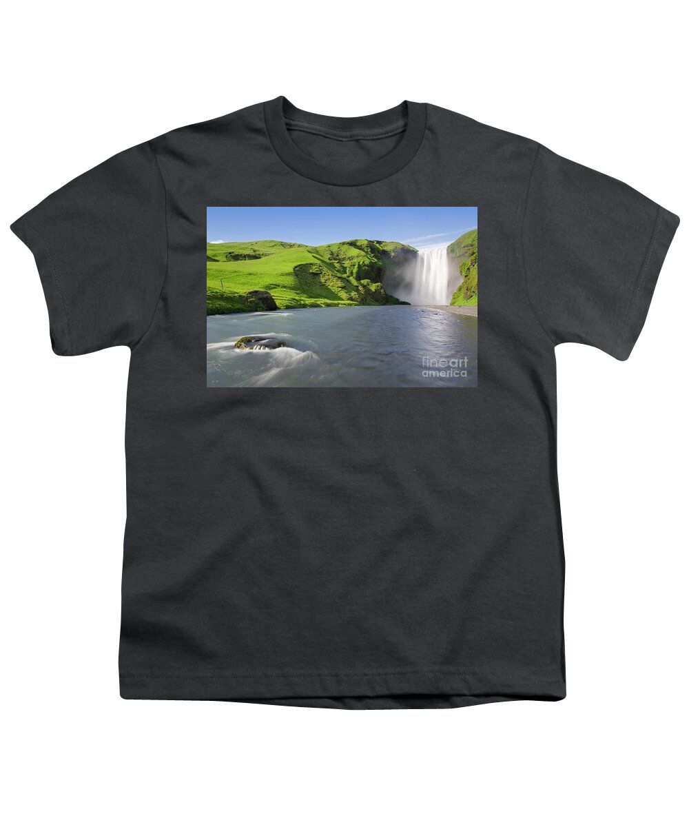Skoga Youth T-Shirt featuring the photograph Skogafoss, Iceland by Arterra Picture Library