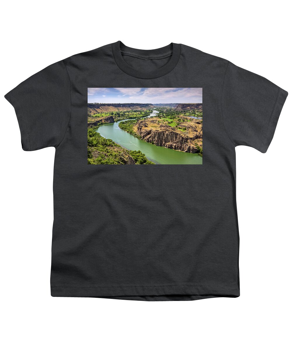 Snake River Canyon Youth T-Shirt featuring the photograph Snake River Canyon Twin Falls Idaho by Tatiana Travelways