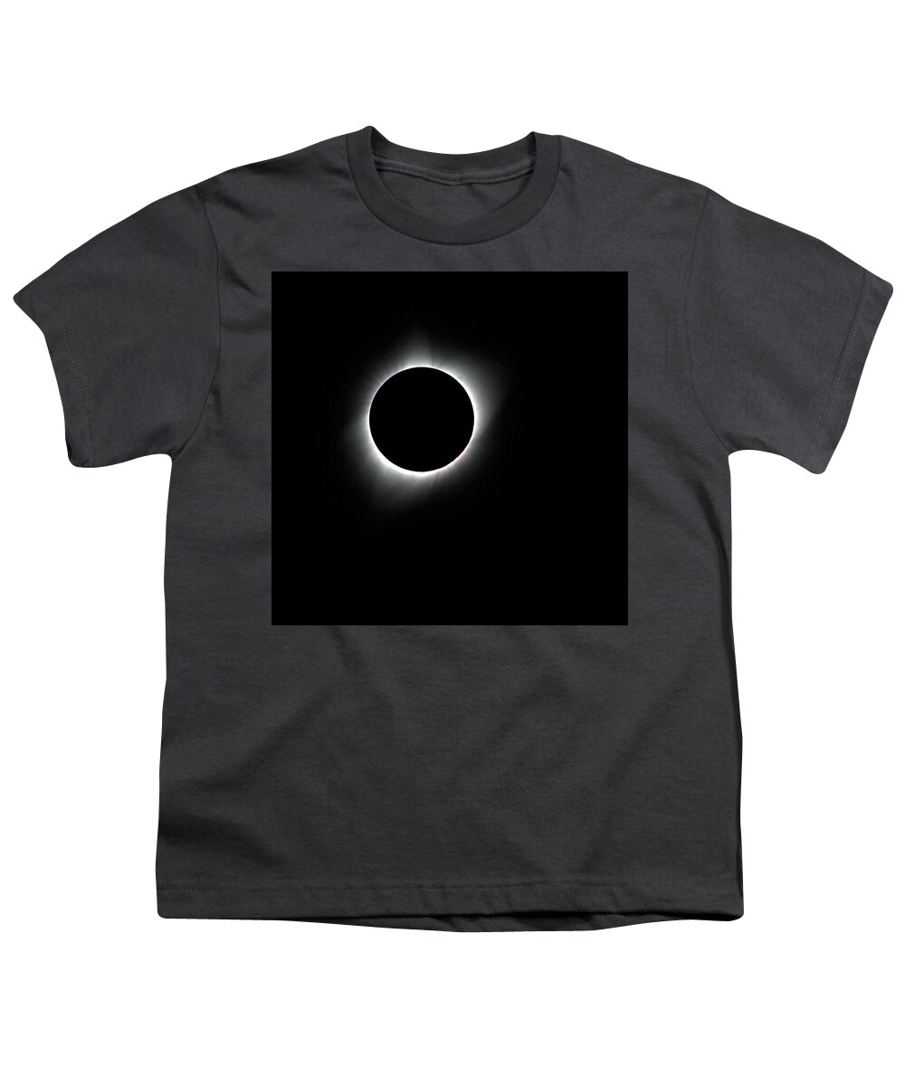 Moon Youth T-Shirt featuring the photograph Solar Eclipse Corona Ring by Bob Falcone