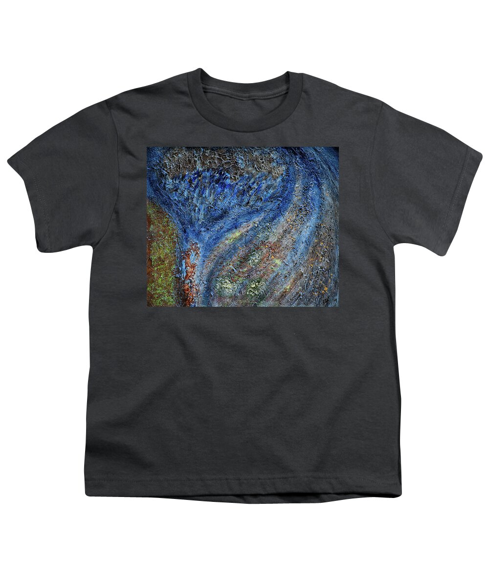 Art Youth T-Shirt featuring the painting Solar Flower by Jay Heifetz