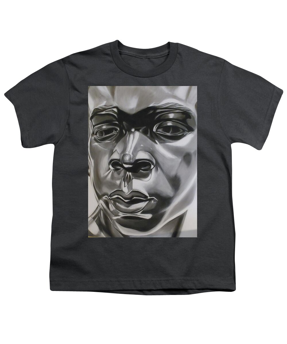Charcoal Drawing Youth T-Shirt featuring the painting Raven Facsimile by Bryon Stewart