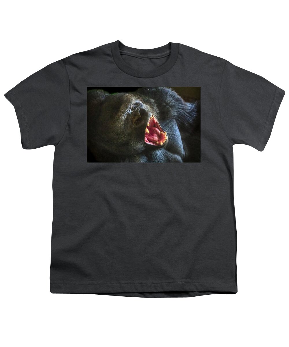 Gorilla Youth T-Shirt featuring the photograph Something I said? by Jim Signorelli