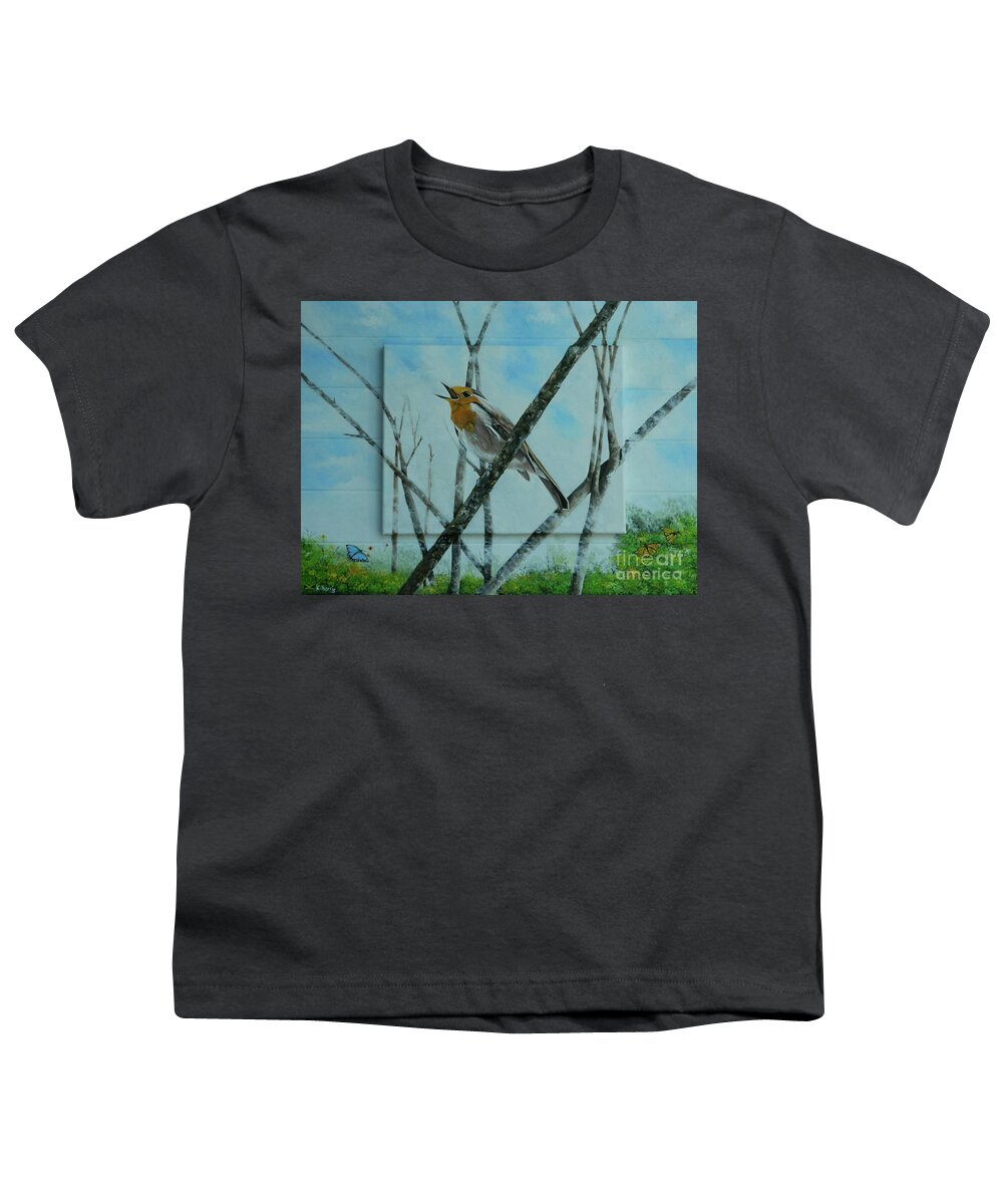 Tropical Landscape Youth T-Shirt featuring the painting Song of Inspiration by Kenneth Harris