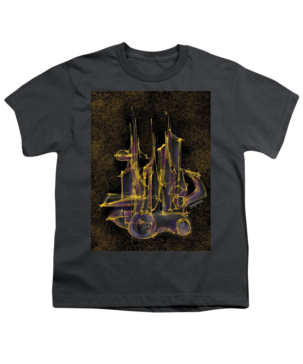 City Youth T-Shirt featuring the digital art Space city by Ljev Rjadcenko
