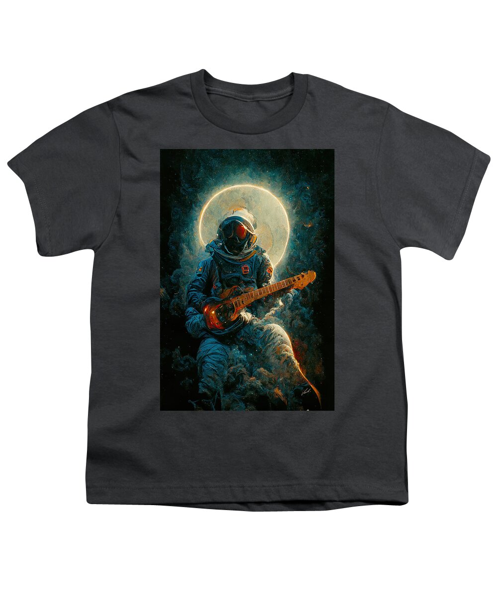 Spaceman Youth T-Shirt featuring the painting Spaceman player II - oryginal artwork by Vart. by Vart
