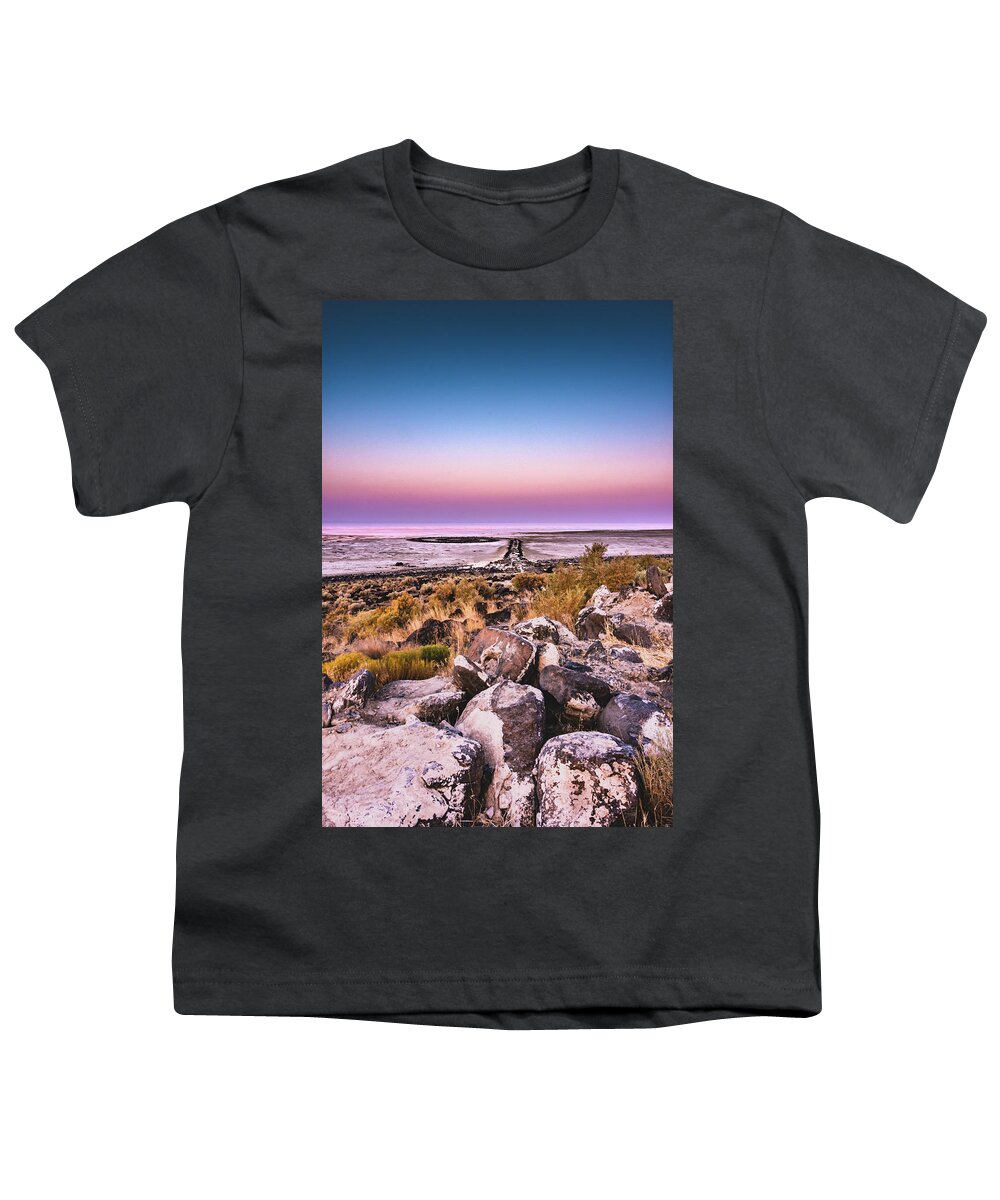 Spiral Jetty Youth T-Shirt featuring the photograph Spiral Dawn by Bryan Carter