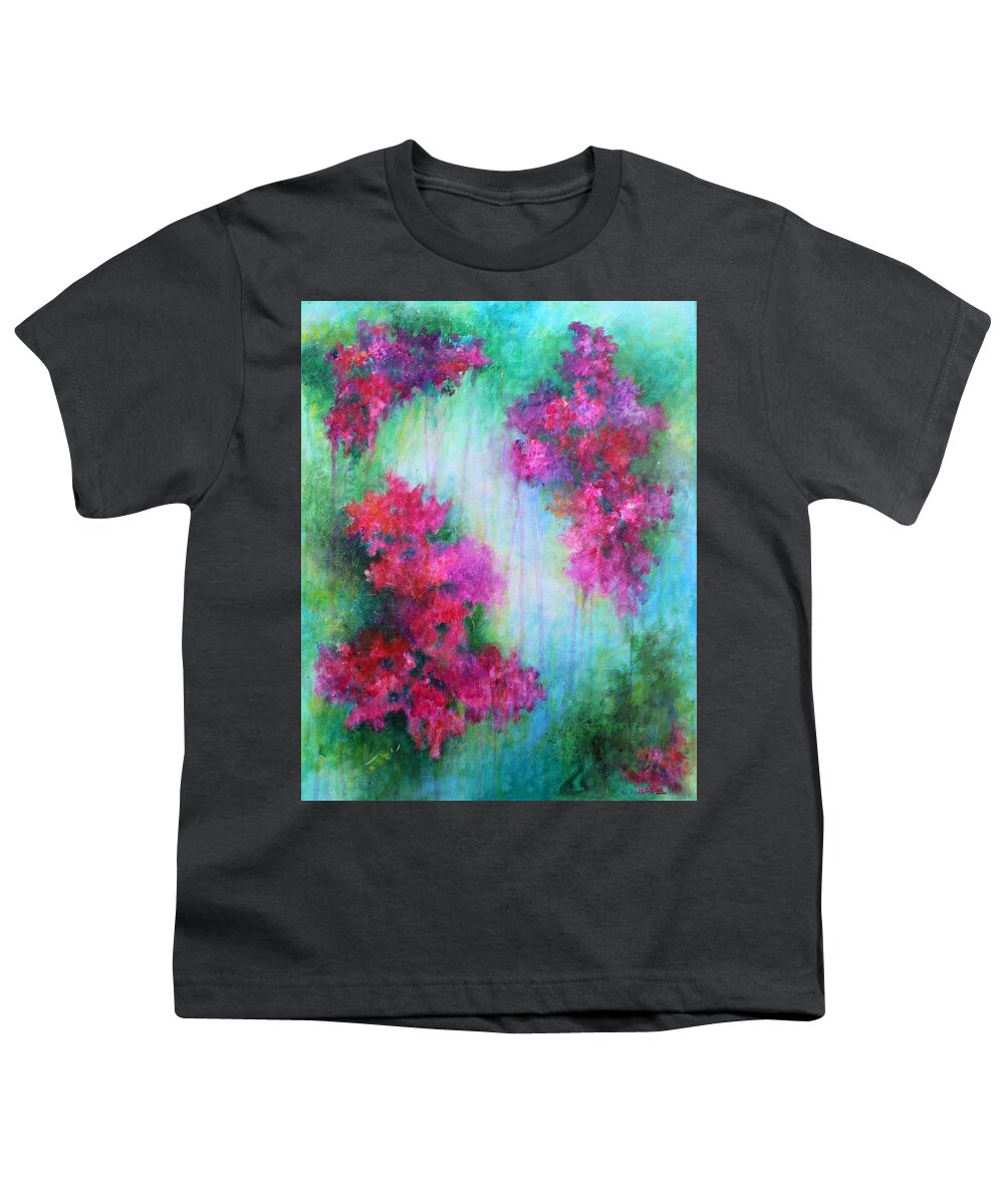 Flower Painting Youth T-Shirt featuring the painting Spring Breeze by Archana Gautam