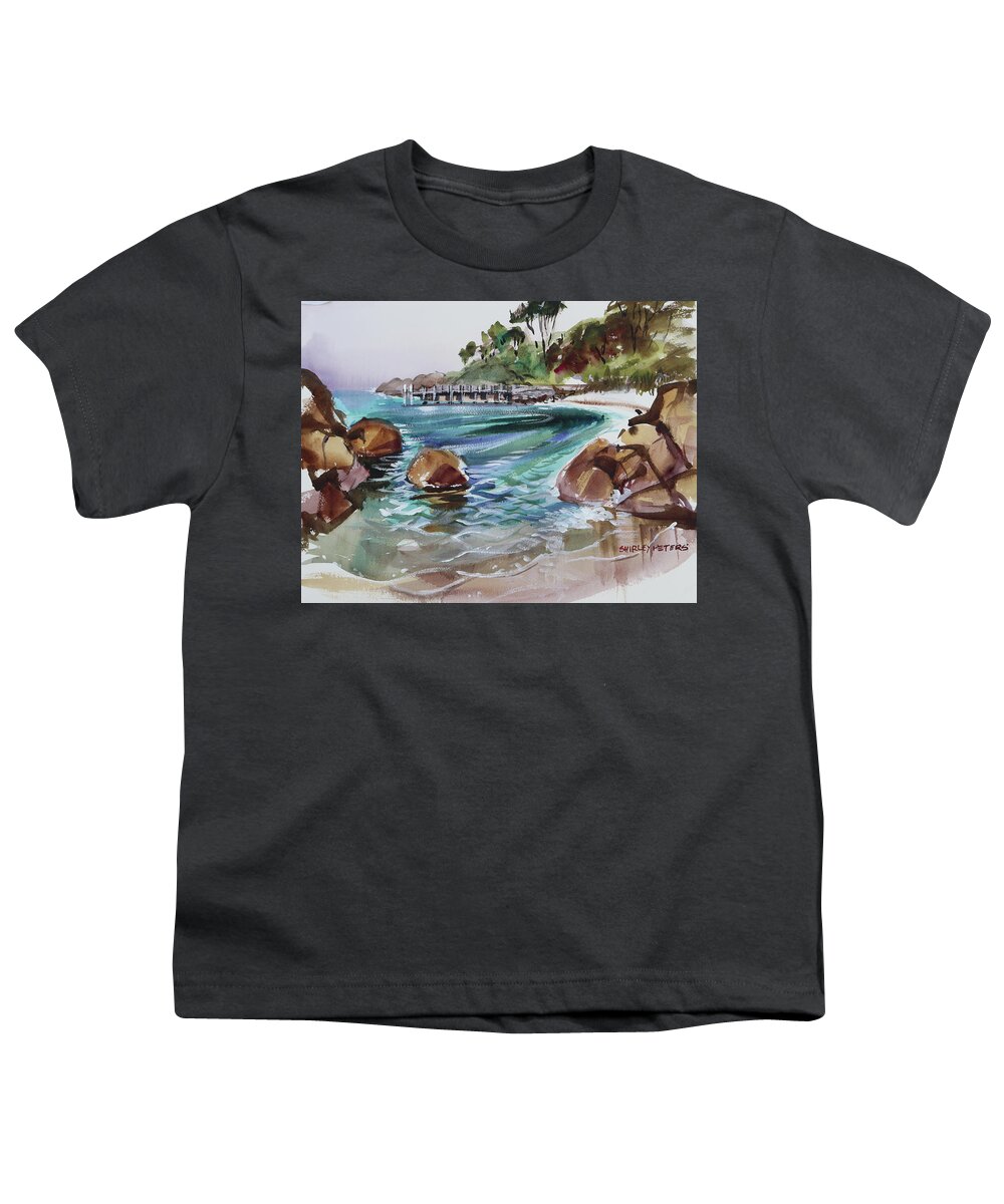 Landscape Youth T-Shirt featuring the painting St Helens by Shirley Peters