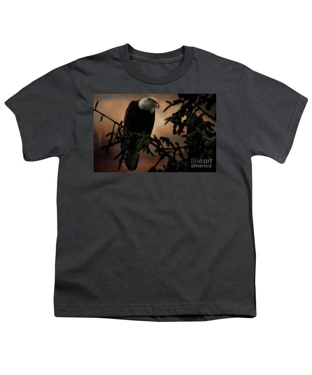 Eagle Youth T-Shirt featuring the photograph Stalking Prey by Janie Johnson
