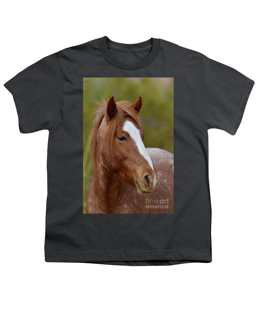 Salt River Wild Horse Youth T-Shirt featuring the digital art Stance by Tammy Keyes