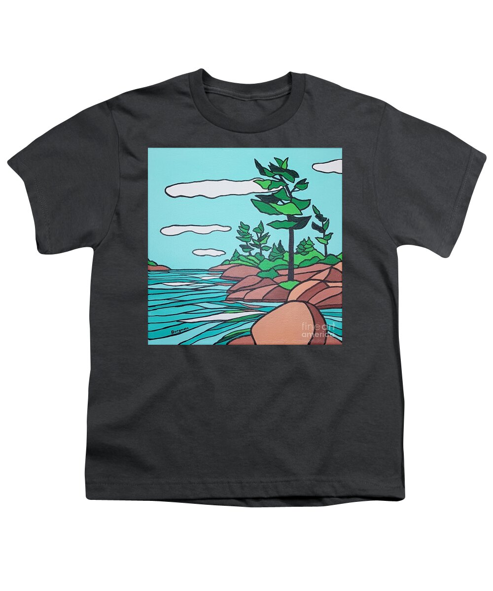 Landscape Youth T-Shirt featuring the painting Standing Tall by Petra Burgmann