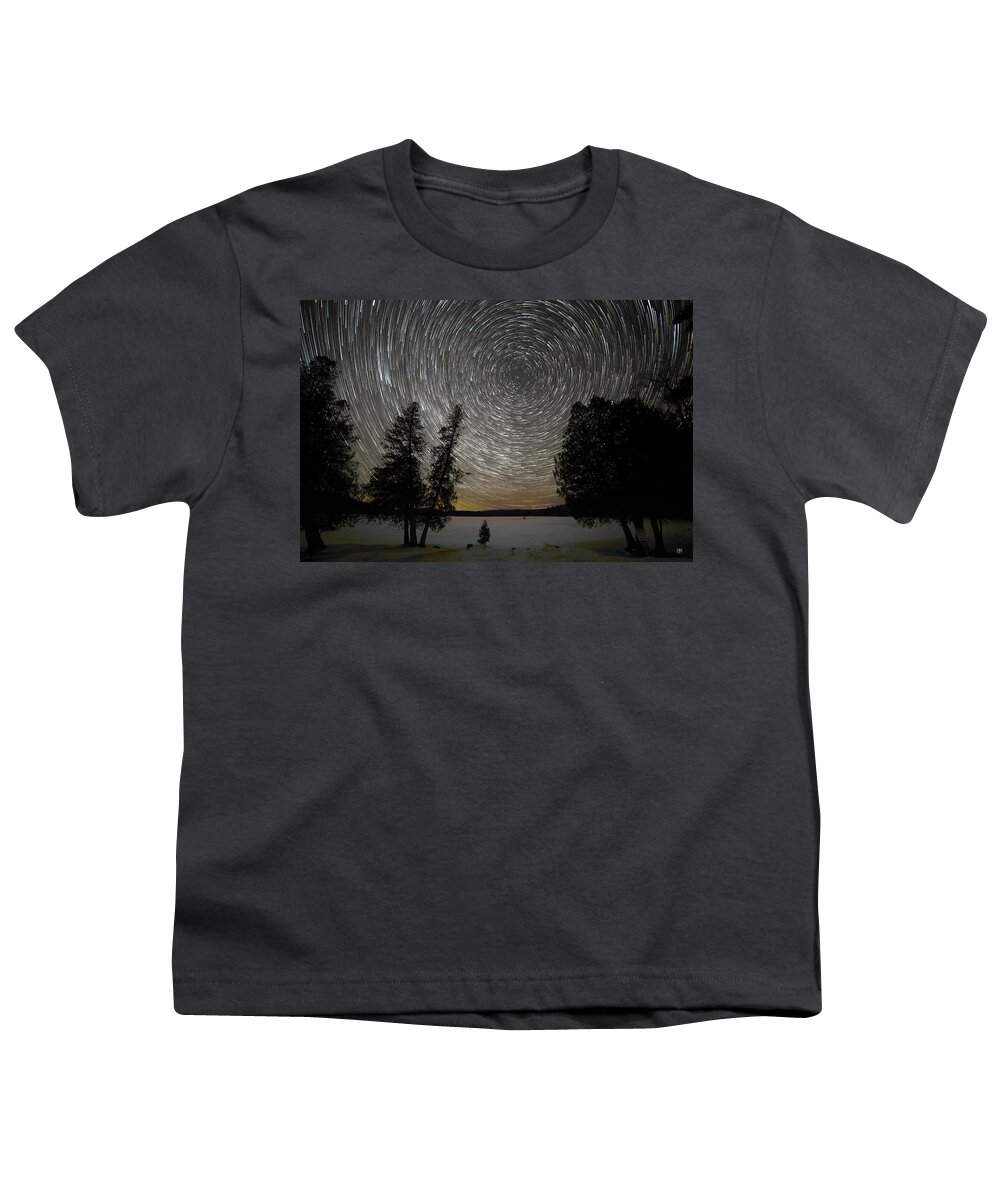 Stars Youth T-Shirt featuring the photograph Star Trails Over Lake George 1 by John Meader