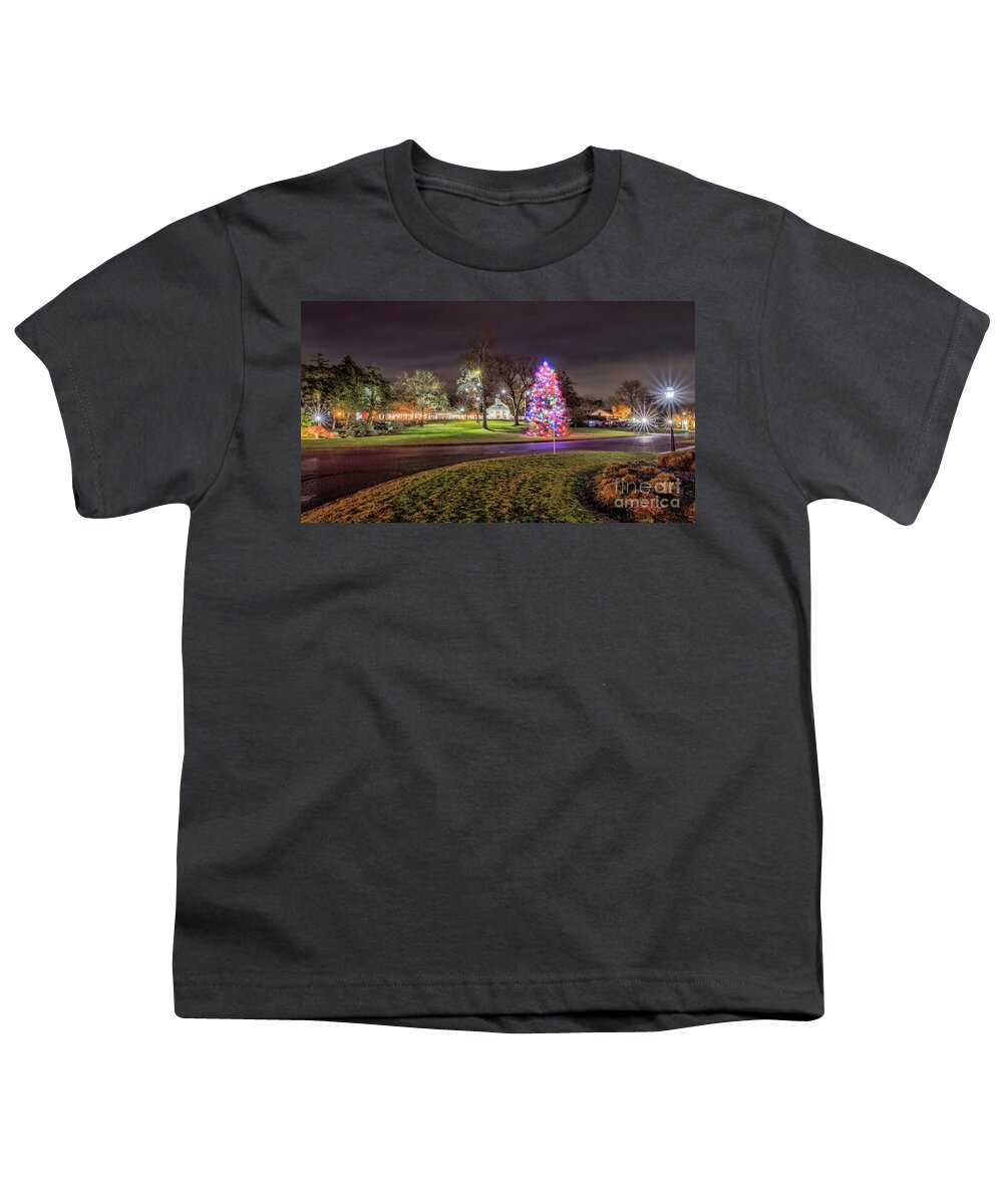 Stony Brook Youth T-Shirt featuring the photograph Stony Brook Village at Christmas by Sean Mills