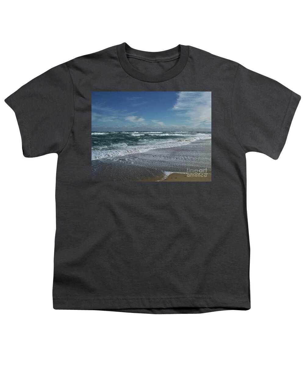 Salisbury Beach Youth T-Shirt featuring the photograph Stormy Days by Eunice Miller