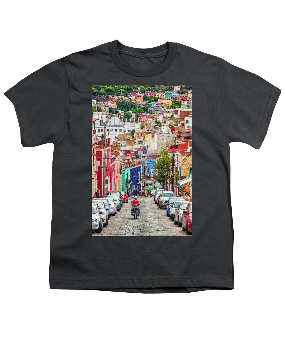 Street Youth T-Shirt featuring the photograph Street in Guanajuato Mexico by Tatiana Travelways