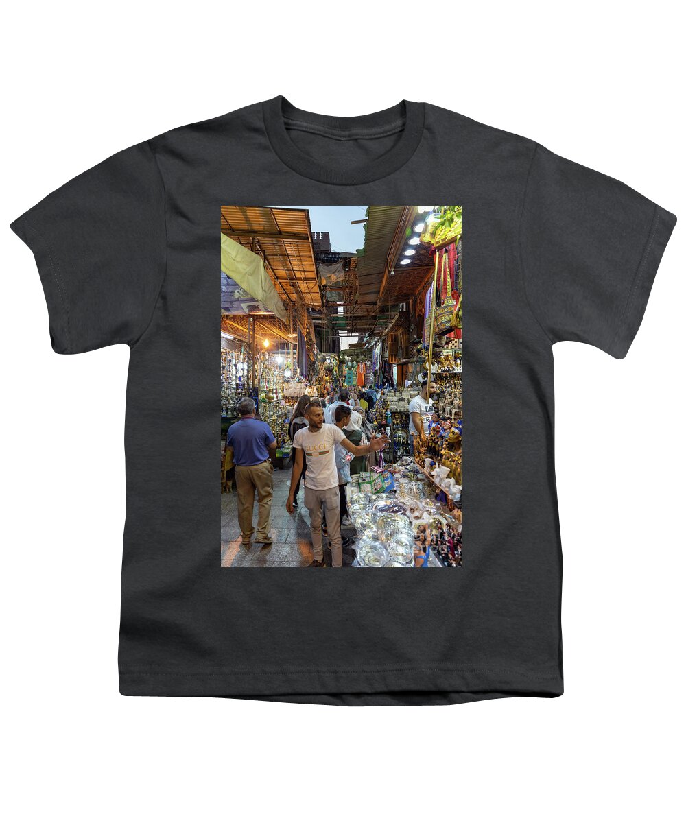 Street Youth T-Shirt featuring the photograph Street Vendors by Tom Watkins PVminer pixs