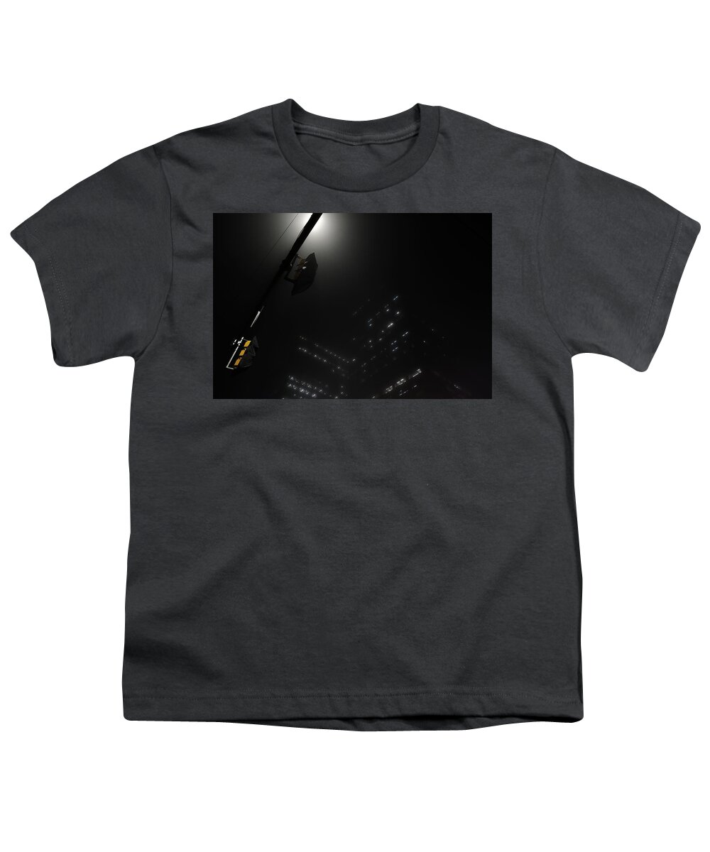 Night Youth T-Shirt featuring the photograph Streetlamp At Night by Kreddible Trout