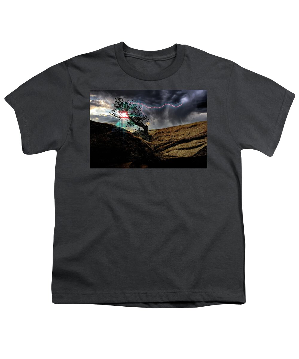 Tree Youth T-Shirt featuring the photograph Struck by Lightning by Harry Spitz