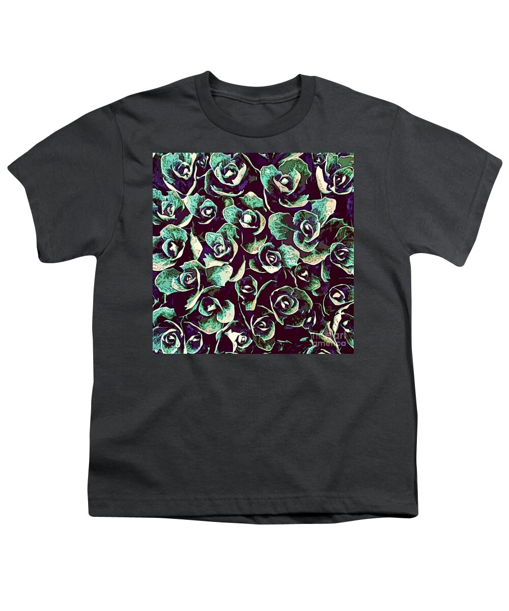 Plants Youth T-Shirt featuring the digital art Succulent Plant Leaves by Phil Perkins