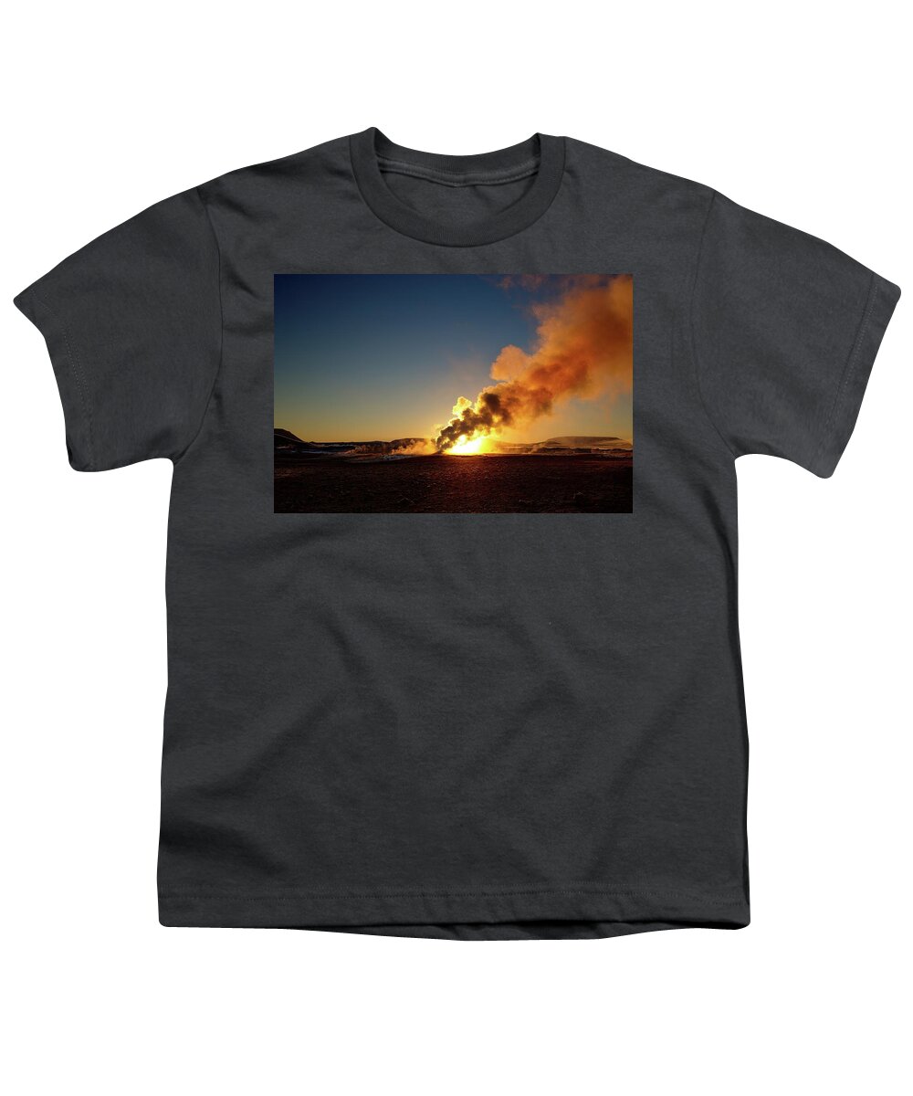 Iceland Youth T-Shirt featuring the photograph Sulfur dawn by Christopher Mathews